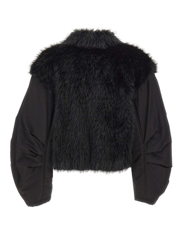 KAOS Giacca bitessuto ecopelliccia BLACK Donna 