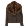 KAOS Giacca con collo in ecopelliccia BROWN Donna 