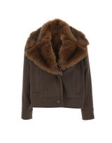 KAOS Giacca con collo in ecopelliccia BROWN Donna 