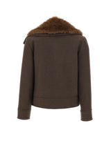 KAOS Giacca con collo in ecopelliccia BROWN Donna 