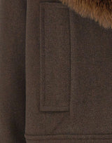KAOS Giacca con collo in ecopelliccia BROWN Donna 