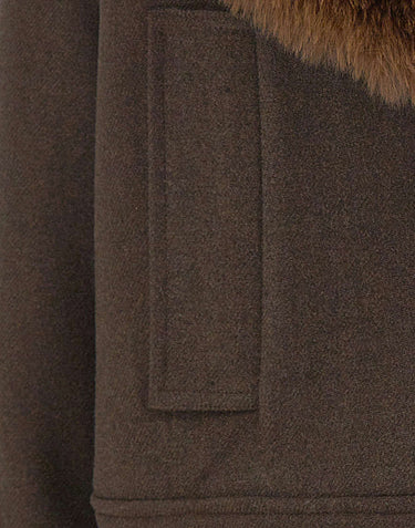KAOS Giacca con collo in ecopelliccia BROWN Donna 
