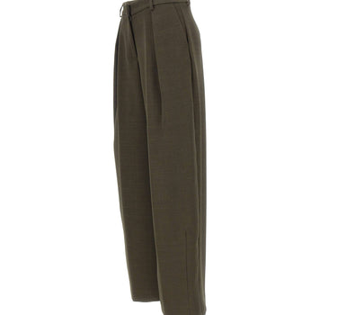 KAOS Pantaloni ampi con pinces GREEN Donna 