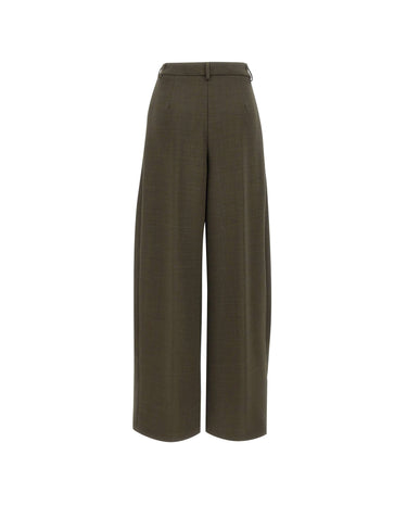 KAOS Pantaloni ampi con pinces GREEN Donna 