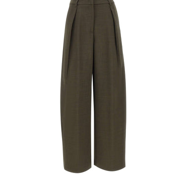 KAOS Pantaloni ampi con pinces GREEN Donna 