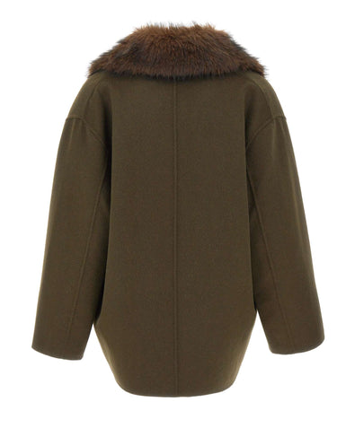 KAOS Giacca con collo in eco pelliccia GREEN Donna 