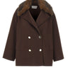 KAOS Giacca con collo in eco pelliccia BROWN Donna 