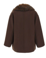 KAOS Giacca con collo in eco pelliccia BROWN Donna 