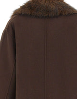 KAOS Giacca con collo in eco pelliccia BROWN Donna 