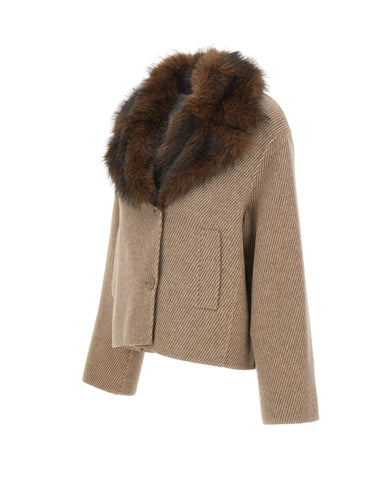 KAOS Giacca con pelliccia removibile BEIGE Donna 