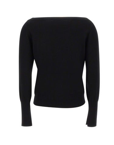 KAOS Maglia con scollo a barca BLACK Donna 