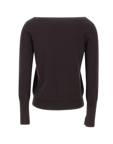 KAOS Maglia con scollo a barca BROWN Donna 