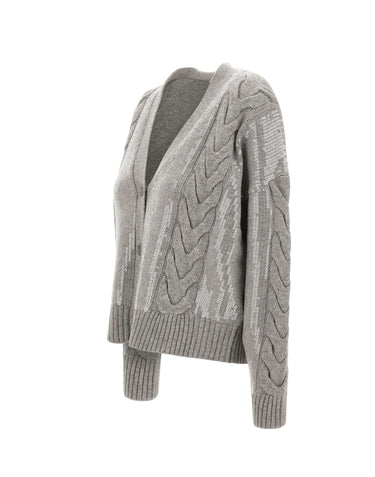 KAOS Cardigan in misto lana GREY Donna 