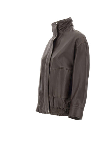 Giacca bomber in pelle SI1SF001 6028 KAOS 