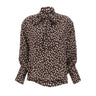 KAOS Blusa a pois con fiocco BROWN Donna 