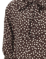 KAOS Blusa a pois con fiocco BROWN Donna 