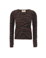 KAOS Maglia con motivo animalier BROWN Donna 