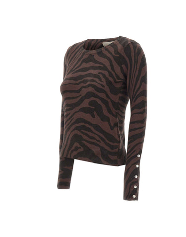 KAOS Maglia con motivo animalier BROWN Donna 
