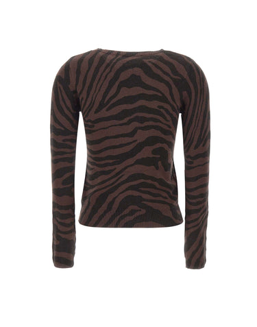 KAOS Maglia con motivo animalier BROWN Donna 