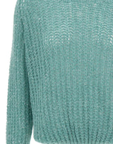 KAOS Maglia traforata con paillettes<BR/> GREEN Donna 