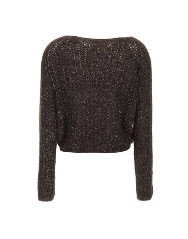 KAOS Maglia traforata con paillettes BROWN Donna 