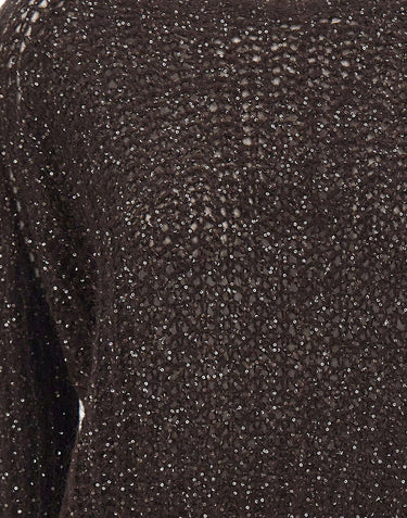KAOS Maglia traforata con paillettes BROWN Donna 
