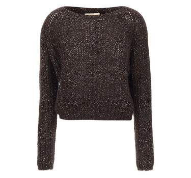 KAOS Maglia traforata con paillettes BROWN Donna 