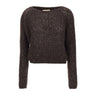 KAOS Maglia traforata con paillettes BROWN Donna 