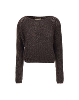 KAOS Maglia traforata con paillettes BROWN Donna 