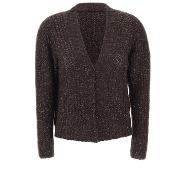 KAOS Cardigan traforato con paillettes BROWN Donna 