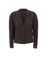 KAOS Cardigan traforato con paillettes BROWN Donna 