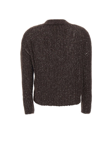 KAOS Cardigan traforato con paillettes BROWN Donna 