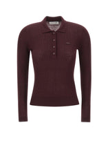 LACOSTE Polo in lana merino a maglia 3D RED Donna 