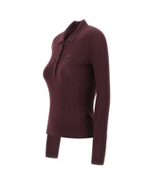 LACOSTE Polo in lana merino a maglia 3D RED Donna 