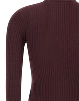 LACOSTE Polo in lana merino a maglia 3D RED Donna 