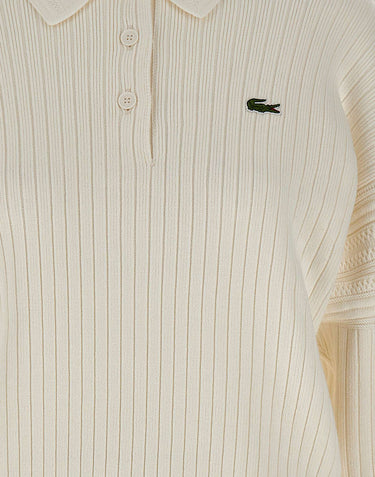 LACOSTE Polo in maglia di cotone WHITE Donna 