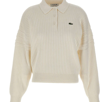 LACOSTE Polo in maglia di cotone WHITE Donna 