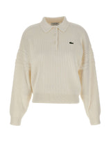 LACOSTE Polo in maglia di cotone WHITE Donna 