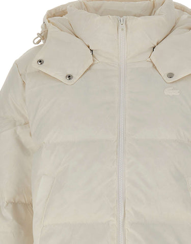 LACOSTE Piumino corto con cappuccio WHITE Donna 