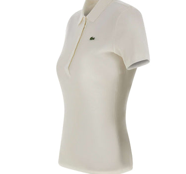 LACOSTE Polo slim fit in cotone WHITE Donna 