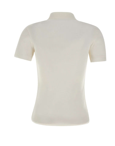 LACOSTE Polo slim fit in cotone WHITE Donna 