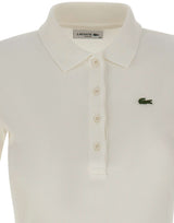 LACOSTE Polo slim fit in cotone WHITE Donna 