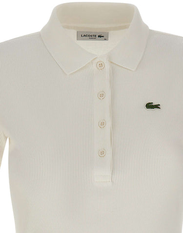 LACOSTE Polo slim fit in cotone WHITE Donna 