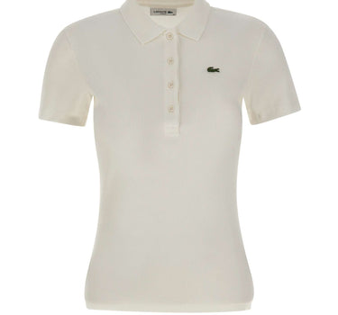 LACOSTE Polo slim fit in cotone WHITE Donna 