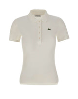 LACOSTE Polo slim fit in cotone WHITE Donna 