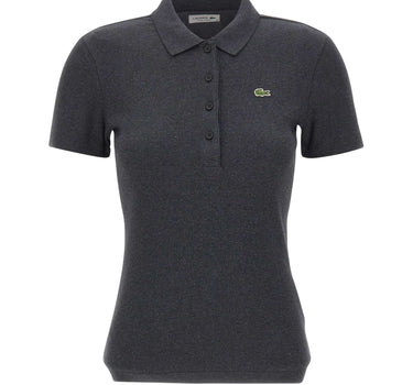LACOSTE Polo slim fit in cotone GREY Donna 