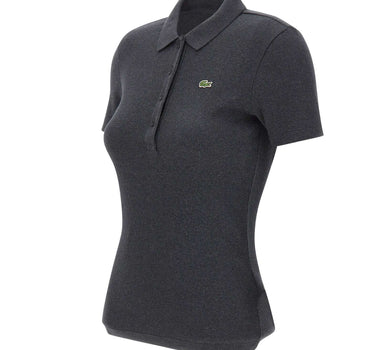 LACOSTE Polo slim fit in cotone GREY Donna 