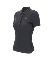 LACOSTE Polo slim fit in cotone GREY Donna 