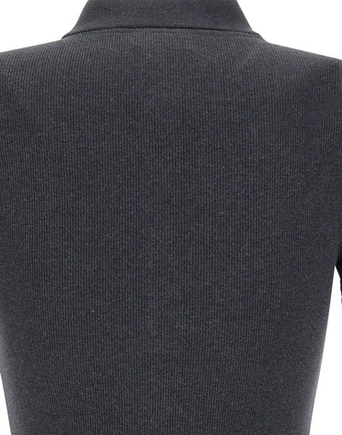 LACOSTE Polo slim fit in cotone GREY Donna 