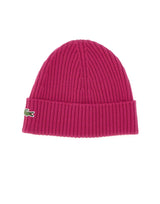 LACOSTE Berretto in lana spazzolata a costine Pink Uomo 